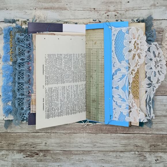 Turquoise Embellished Junk Journal: Flowers, Birds, Butterflies (Seize the Day) - Picture 16 of 16